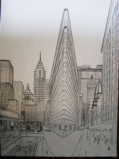 Vanishing Point Drawing | Perspective drawing architecture ...