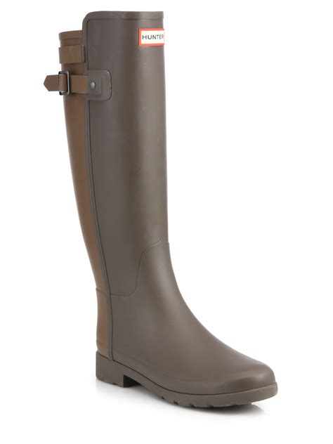 Hunter Original Two-tone Rain Boots in Khaki (brown) | Lyst