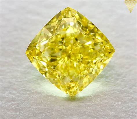 1.33 Carat, Fancy Vivid Yellow Diamond, Cushion Shape, Vs1 Clarity, Gia - DIAMOND EXCHANGE ...