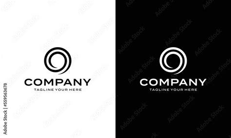 Vector logo for letter O design template, on a black and white ...