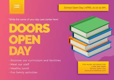 School Open Day Poster Templates