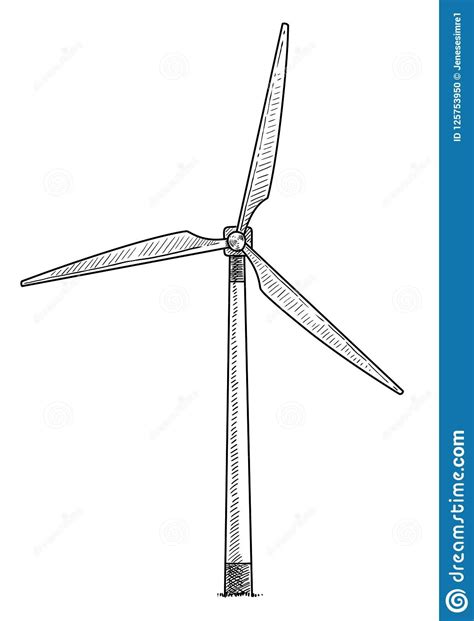 Hand Drawn Wind Turbine Illustration