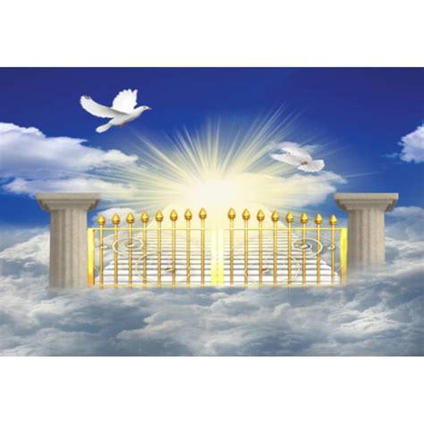 Buy DORCEV 8x6ft Heaven Backdrop Gate of Heaven Paradise Gate Photography Background for Kids ...