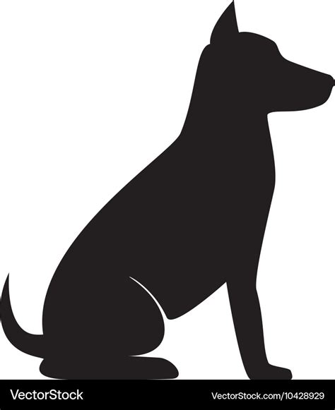 Dog sit silhouette Royalty Free Vector Image - VectorStock