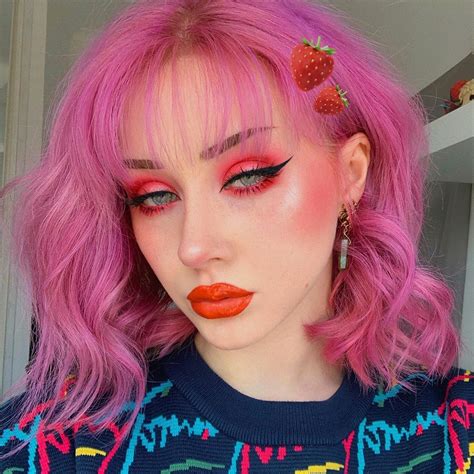 Strawberry Shake Pink Eyeshadow Palette | Hot pink hair, Scene hair, Hair inspo color