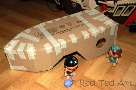 How to make a Pirate Ship from cardboard - easy craft! - Red Ted Art