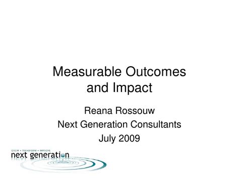 Measurable Outcomes