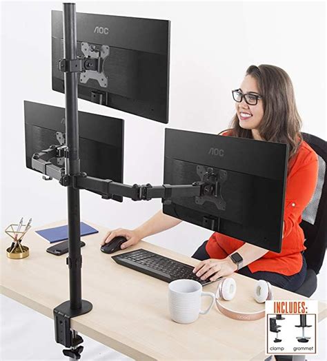 Stand Steady 3 Monitor Desk Mount Stand | Height Adjustable Triple ...