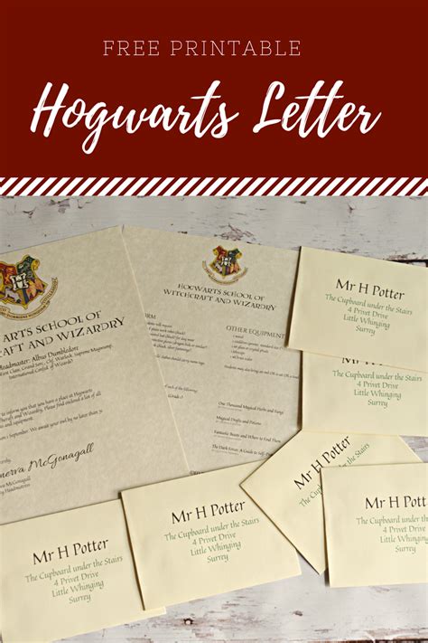 Free Printable Hogwarts Letter - Housewife Eclectic