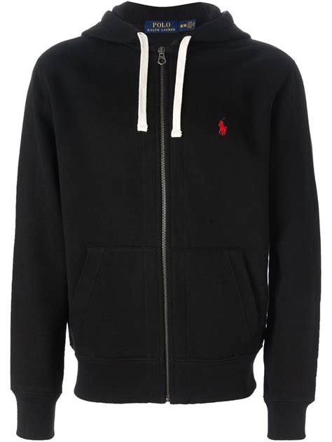 Polo Ralph Lauren Zip Up Hoodie in Black for Men | Lyst