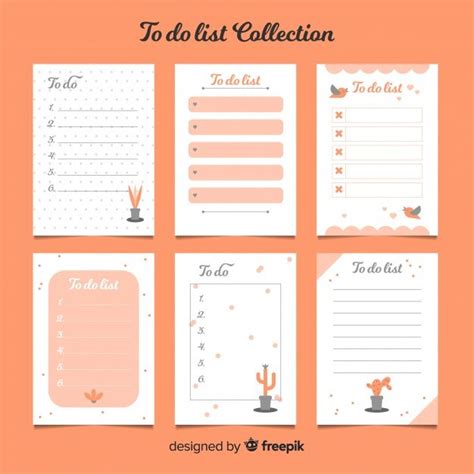 Colorful To Do List Collection With Flat Design | Memo pad design, To do lists printable, Bullet ...