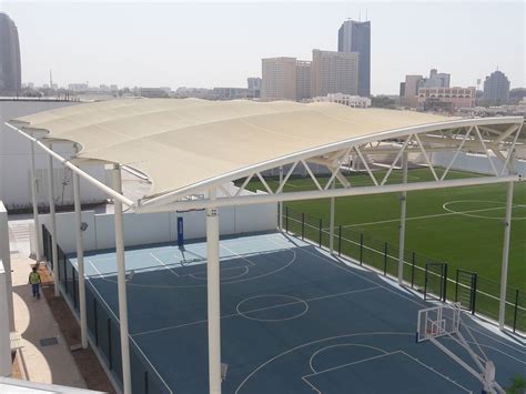 China Basketball Court Tensile Structure Canopy - Outdoor Basketball Courts Shade sup… | Outdoor ...