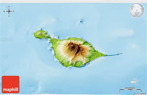 Physical 3D Map of Heard Island and McDonald Islands, satellite outside, shaded relief sea