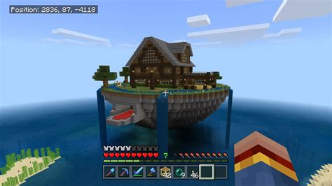 My floating island survival base : r/Minecraft