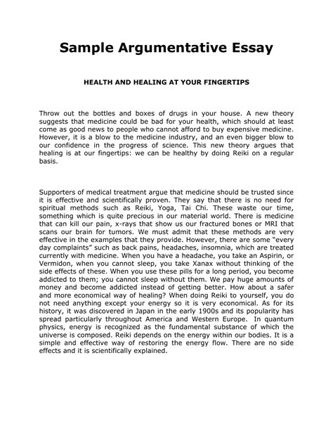 Argumentative Essay Example – Ilustrasi