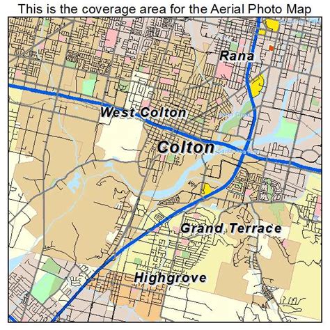 Aerial Photography Map of Colton, CA California