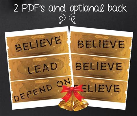 Believe Golden Polar Express Ticket Printable INSTANT DOWNLOAD | Etsy ...