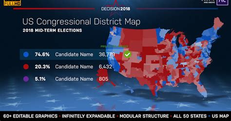 2022 Midterm Election Map | State Congressional Districts, Video Templates - Envato Elements