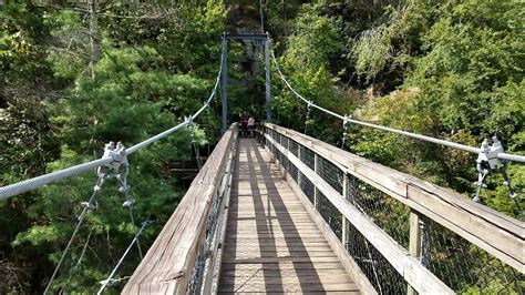 Suspension Bridge at Tallulah Falls Gorge Waterfall, Tallulah Falls State Park, Northeast ...