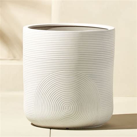 Zen Modern White Clay Outdoor Planter + Reviews | CB2 Canada