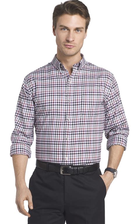 Van Heusen - Van Heusen Long Sleeve Big and Tall Non-Iron Flex Sport Shirt - Walmart.com ...