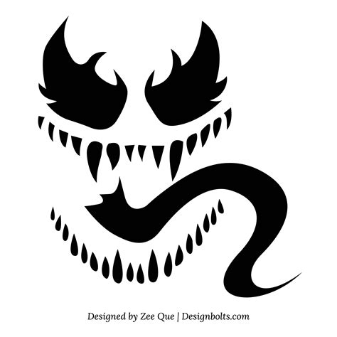 Marvel: Venom (Pumpkin Stencil - Pumpkin Pattern - Pumpkin Template ...