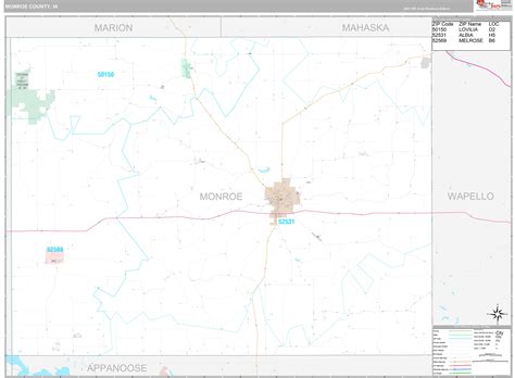 Monroe County, IA Wall Map Premium Style by MarketMAPS