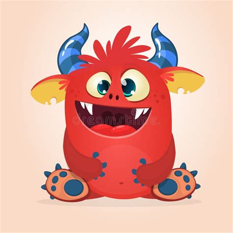 Happy cartoon monster stock vector. Illustration of design - 133699516