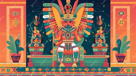 Vibrant Montezuma II in Aztec throne room | Premium AI-generated vector