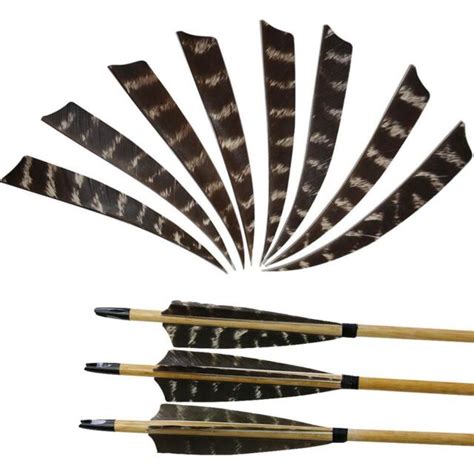 5'' Shield Shape Natural Turkey Archery Feathers Wood Arrow Fletching Right Wing | eBay