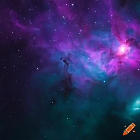 Teal and purple nebula desktop wallpaper