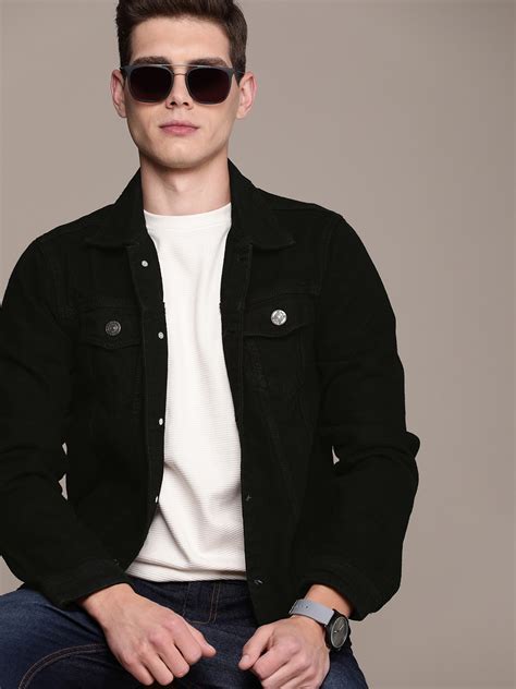 Klizen Men Black Solid Denim Jacket JioMart | lupon.gov.ph