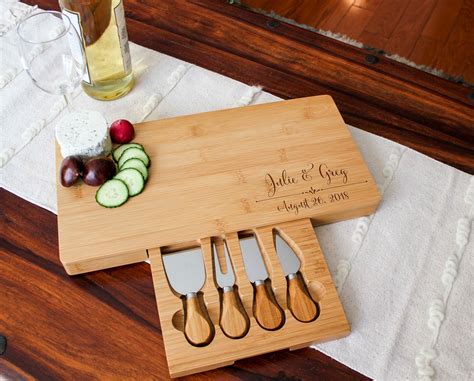 Personalized cheese board set, Custom cheese board set, Engraved cutting board, Wedding gifts ...