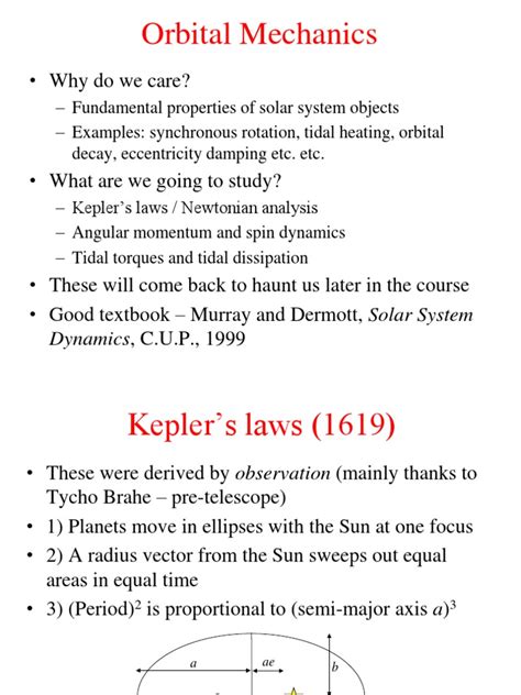 Understanding Orbital Mechanics: An Overview of Key Concepts including Kepler's Laws, Newtonian ...