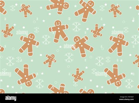 Gingerbread Man Pattern For Winter Holiday, Christmas, Background ...