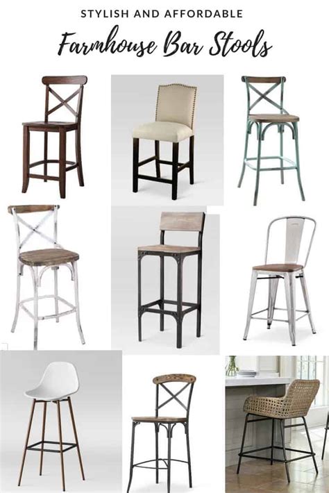 Budget Friendly Farmhouse Style Bar Stools with Backs