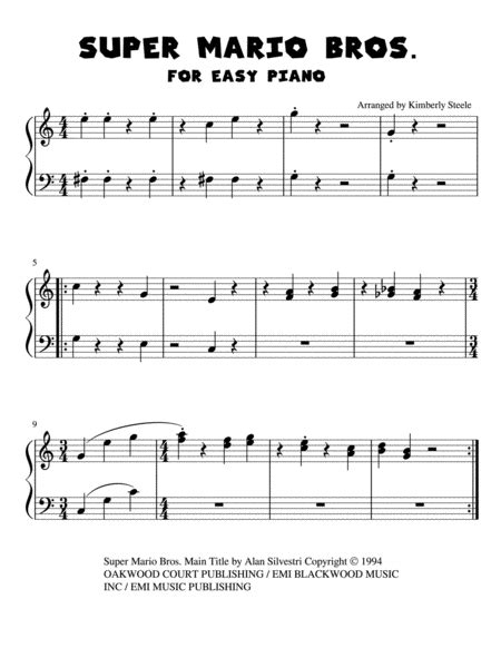 Super Mario Bros Theme (arr. Kimberly Steele) Sheet Music | Alan Silvestri | Piano Solo