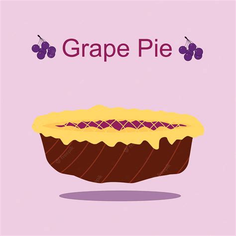 Premium Vector | Icon of grape pie lilac background vector