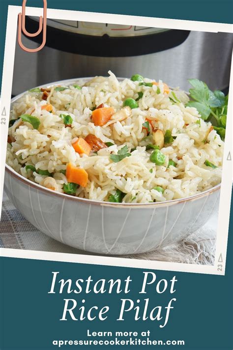 Instant Pot Rice Pilaf - A Pressure Cooker Kitchen