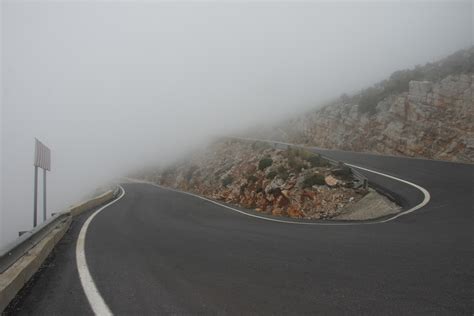 Mysterious Foggy Mountain Road Free Stock Photo - Public Domain Pictures