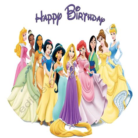 Disney Princesses Personalized Edible Print Premium Cake Topper Frosti – Edible Toppers & More