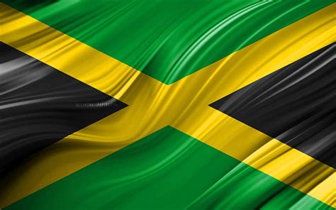 Jamaican Flag, North American Countries, 3d Waves HD wallpaper | Pxfuel