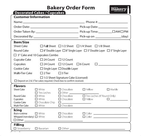 FREE 16+ Sample Cake Order Form Templates in MS Word | PDF