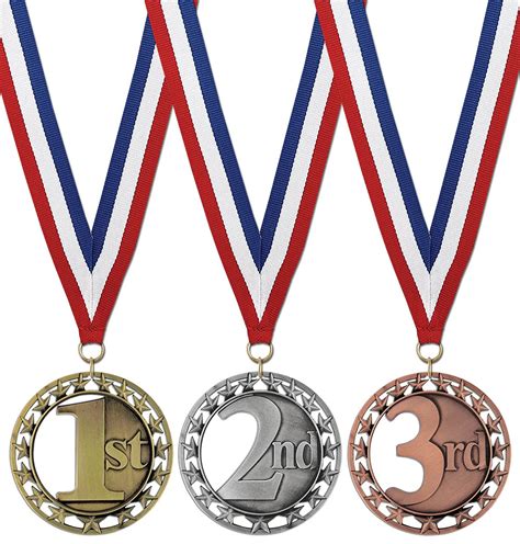 Buy Hodges Award Medals - 1st 2nd 3rd Award Medals - Gold Silver Bronze Medals with Neck Ribbons ...