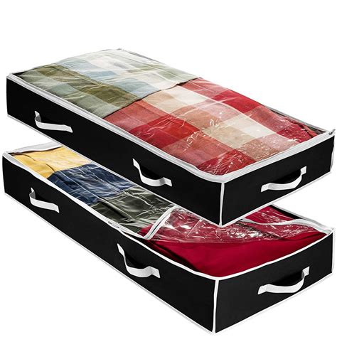 Zober Zippered Underbed Storage Bag 42 L x 18 W x 6 H, Breathable ...