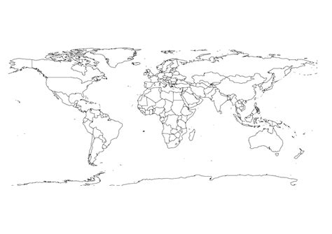 Printable Blank World Map Outline Transparent Png Map - Riset