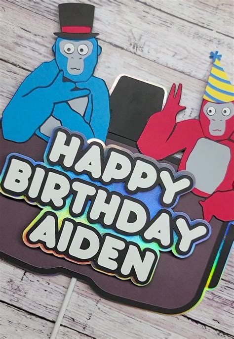 Gorilla Monkey Tag VR Game Cake Topper for Birthday Party - Etsy