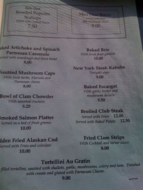 Menu at Adobe Resort Yachats OR restaurant, Yachats