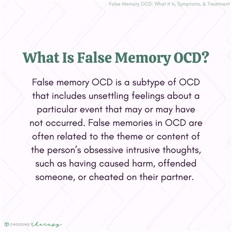 What Is False Memory OCD?