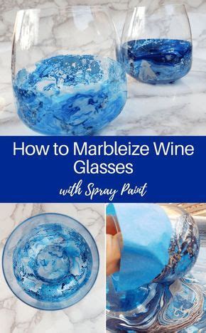 DIY Marbleized Wine Glasses with Spray Paint: 10 Minute Craft | Diy wine glasses, Diy wine glass ...